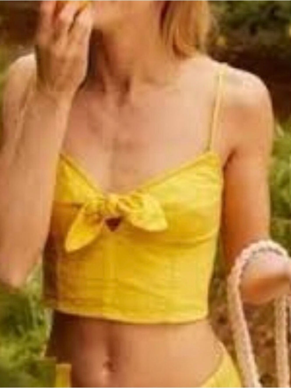 aerie Tie-Front Spaghetti Strap Crop Top
